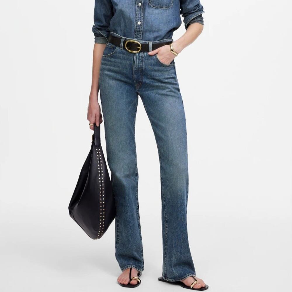 Madewell Relaxed Bootcut Jeans High Rise Comfort Stretch Dark Wash Denim 26